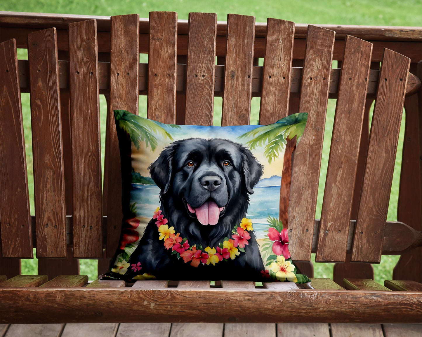 Newfoundland Luau Throw Pillow