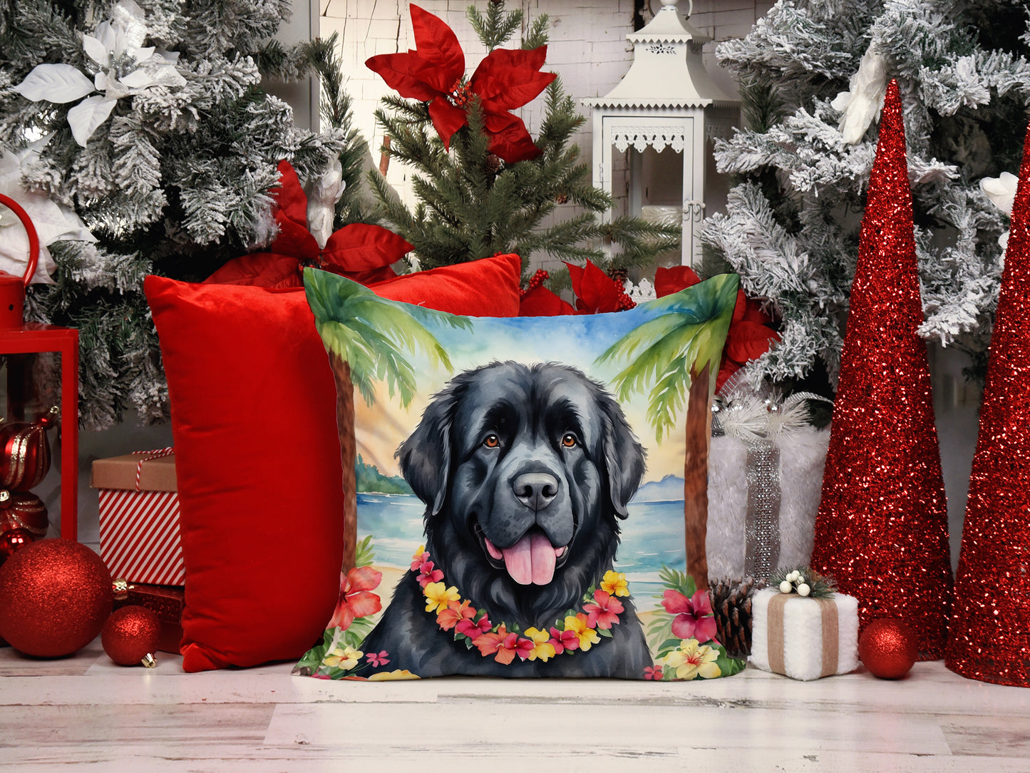 Newfoundland Luau Throw Pillow