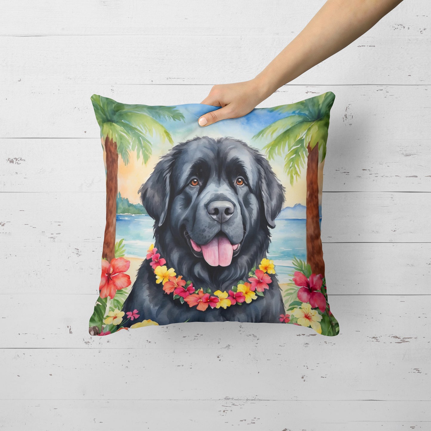 Newfoundland Luau Throw Pillow