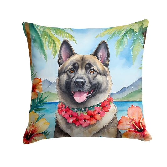 Buy this Norwegian Elkhound Luau Throw Pillow