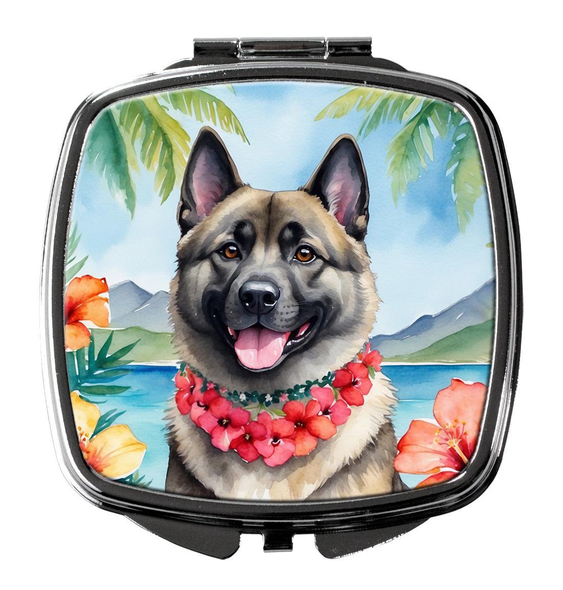 Buy this Norwegian Elkhound Luau Compact Mirror