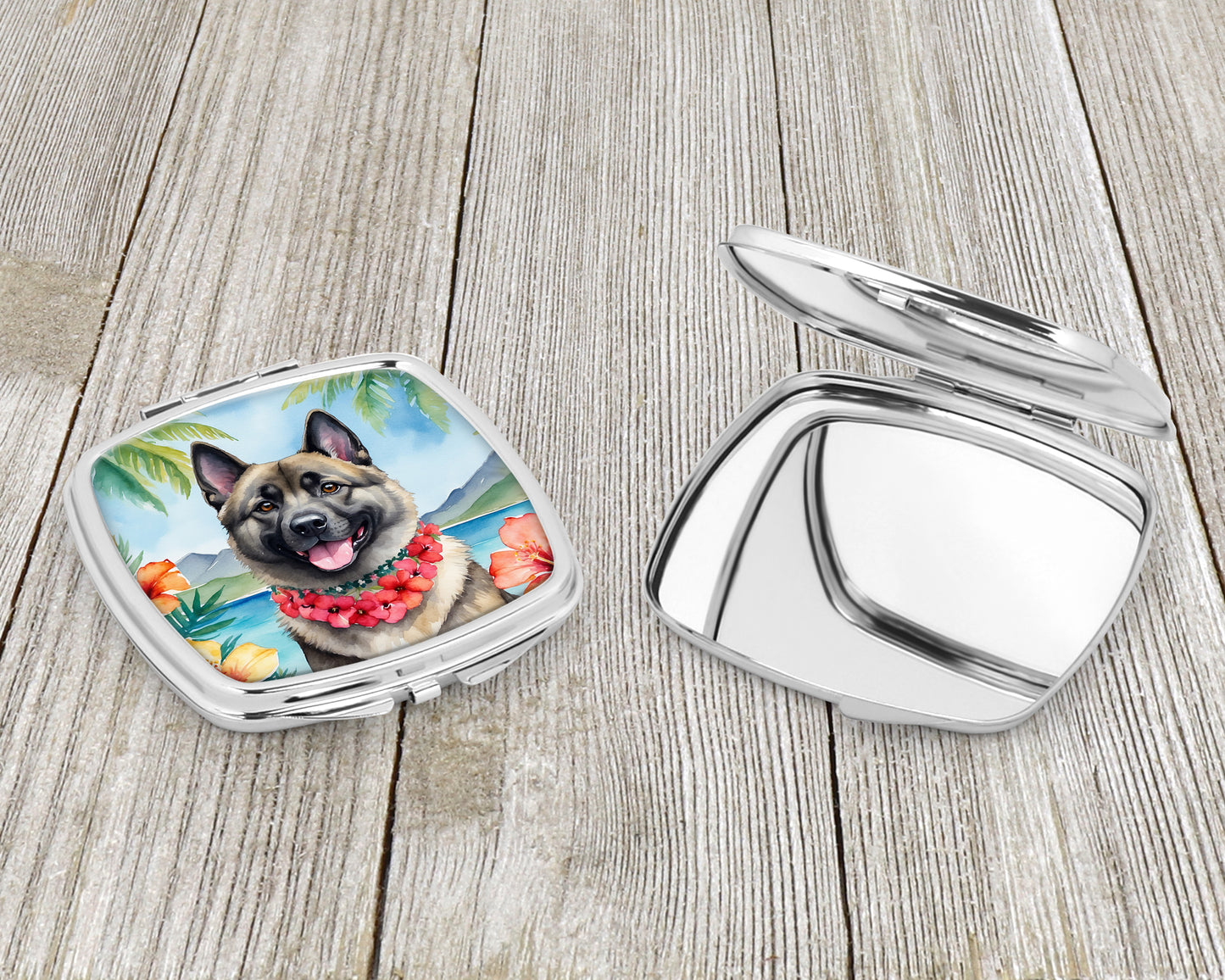 Norwegian Elkhound Luau Compact Mirror