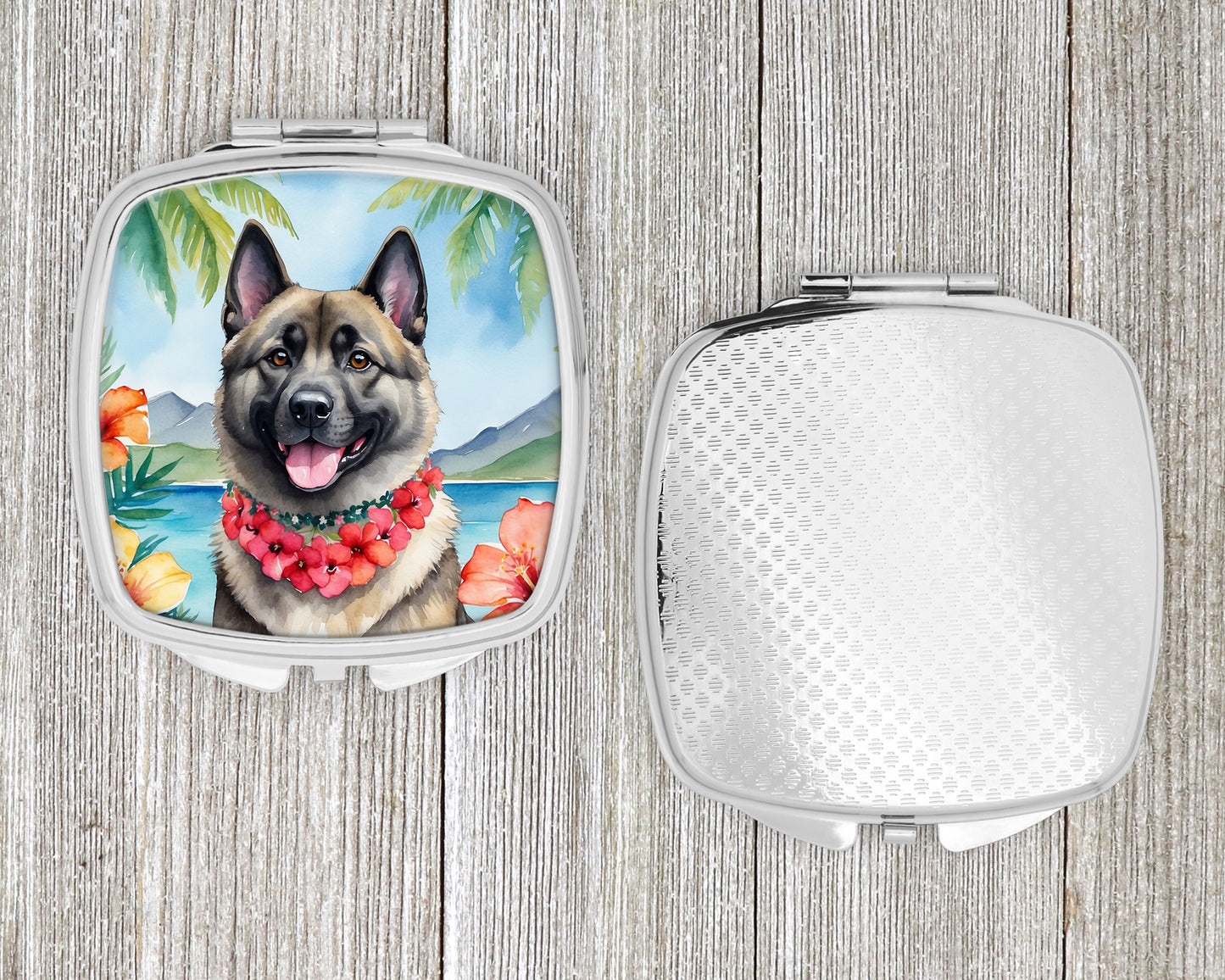 Norwegian Elkhound Luau Compact Mirror