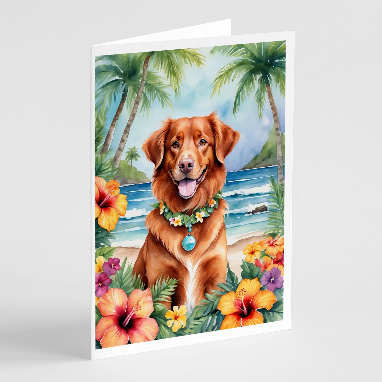 Buy this Nova Scotia Duck Tolling Retriever Luau Greeting Cards Pack of 8