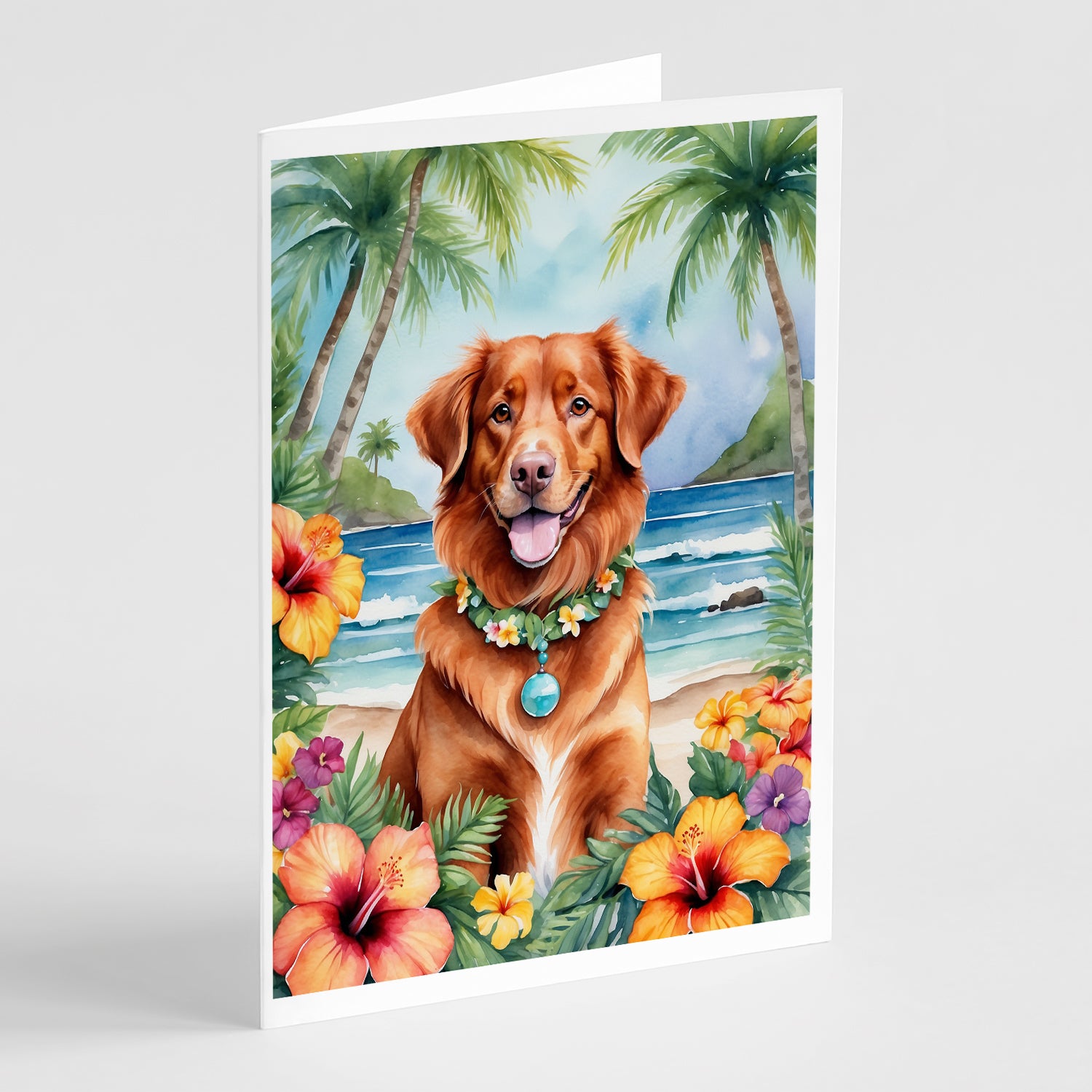 Buy this Nova Scotia Duck Tolling Retriever Luau Greeting Cards Pack of 8