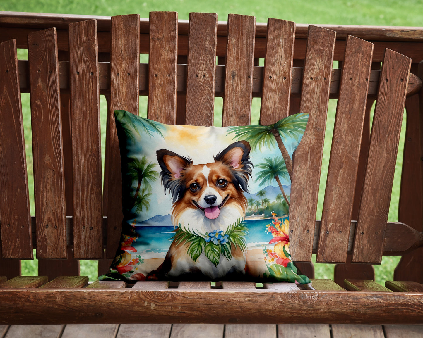 Papillon Luau Throw Pillow