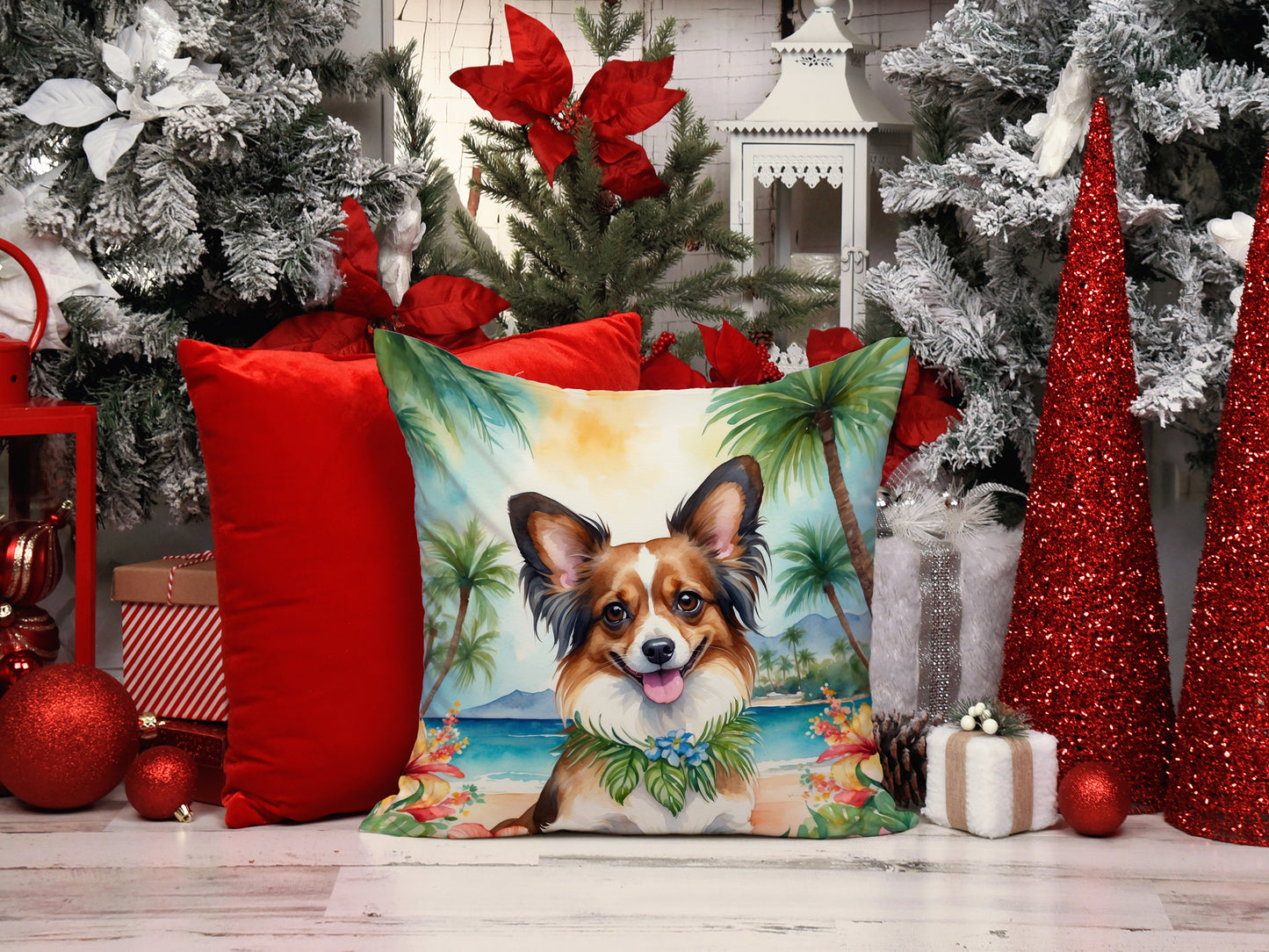 Papillon Luau Throw Pillow