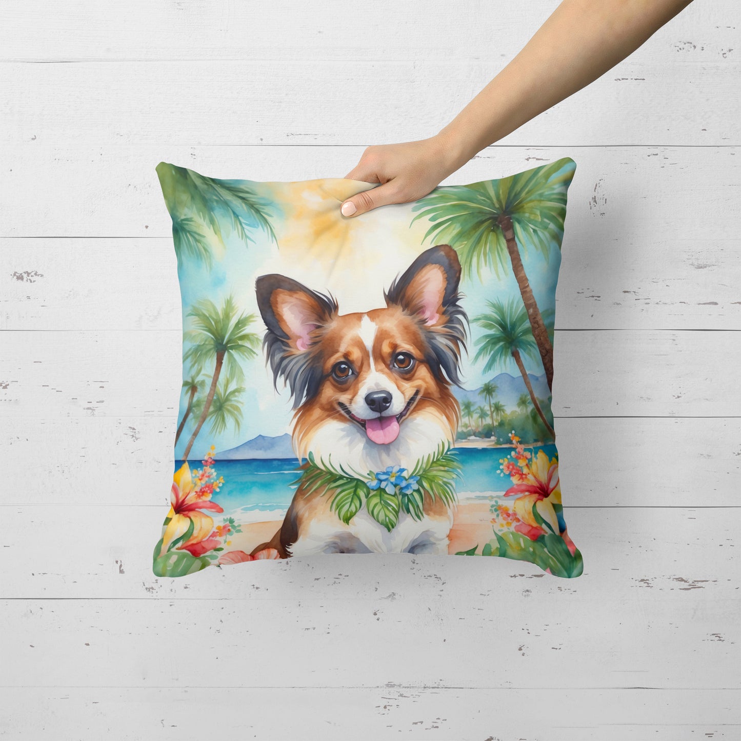 Papillon Luau Throw Pillow