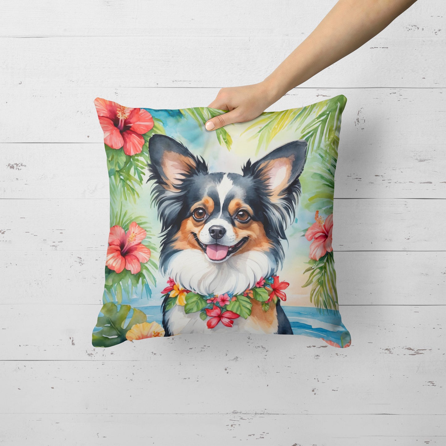 Papillon Luau Throw Pillow