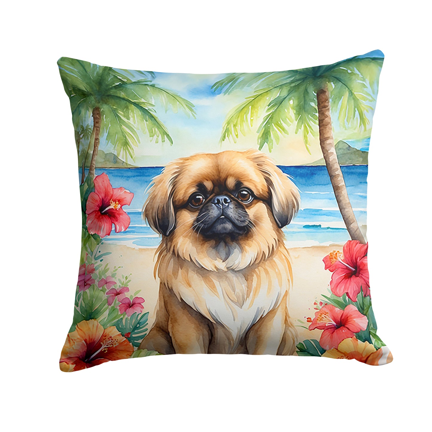 Buy this Pekingese Luau Throw Pillow