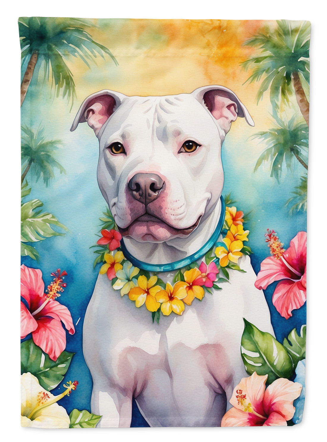 Buy this Pit Bull Terrier Luau House Flag