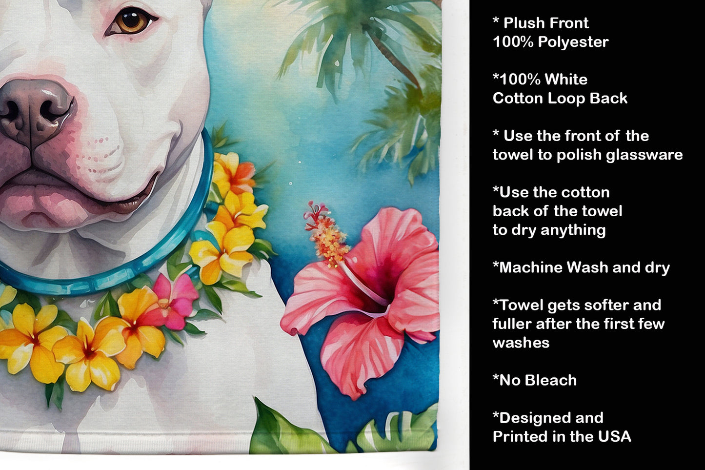 Pit Bull Terrier Luau Kitchen Towel