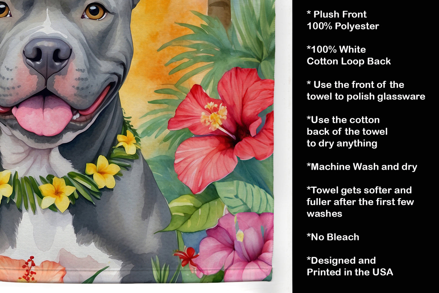 Pit Bull Terrier Luau Kitchen Towel