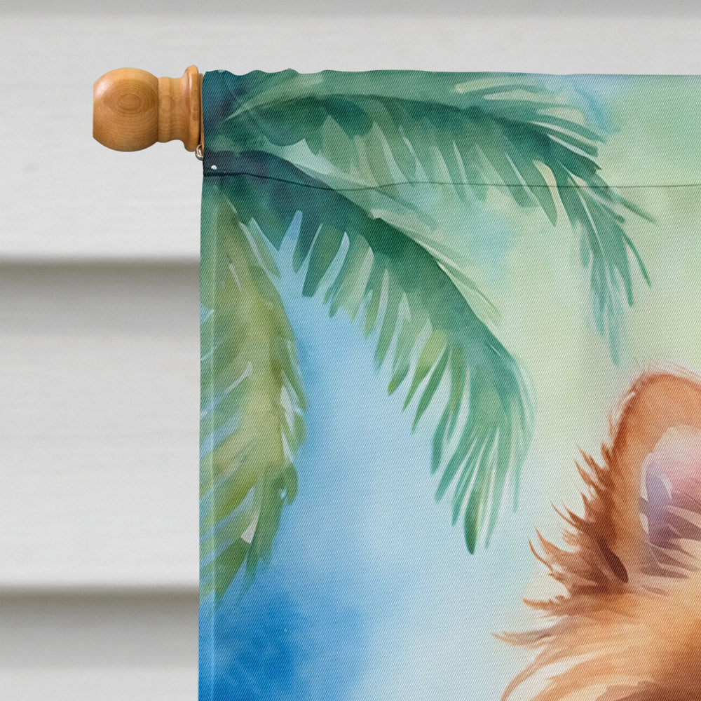 Pomeranian Luau House Flag