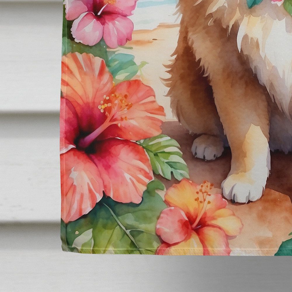 Pomeranian Luau House Flag