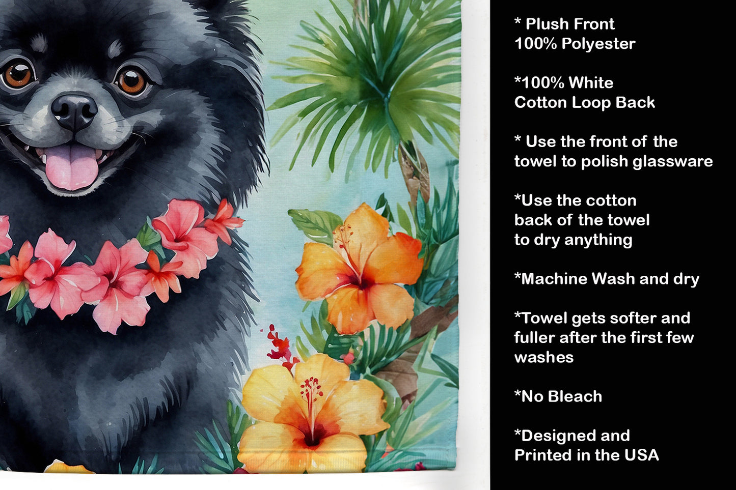 Pomeranian Luau Kitchen Towel