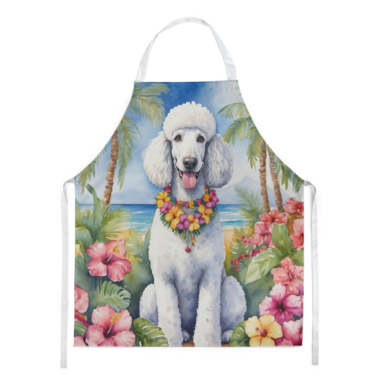 Buy this White Poodle Luau Apron