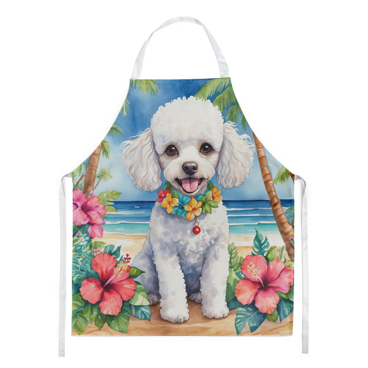 Buy this White Poodle Luau Apron