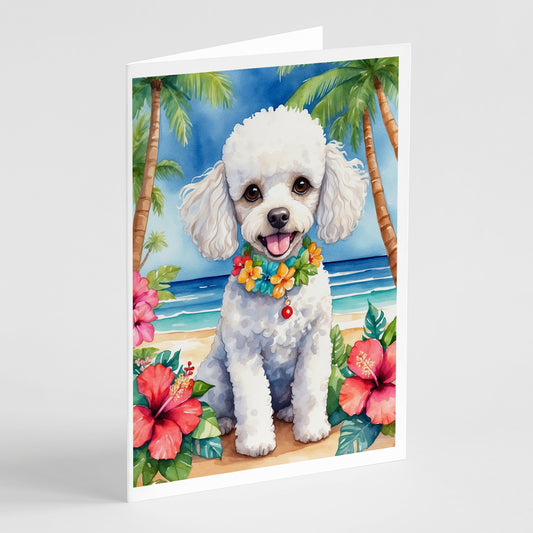 Buy this White Poodle Luau Greeting Cards Pack of 8