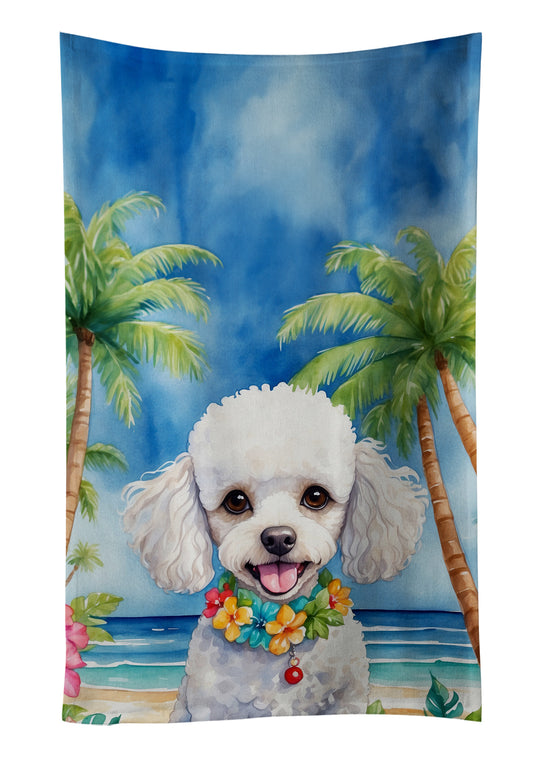 Buy this White Poodle Luau Kitchen Towel