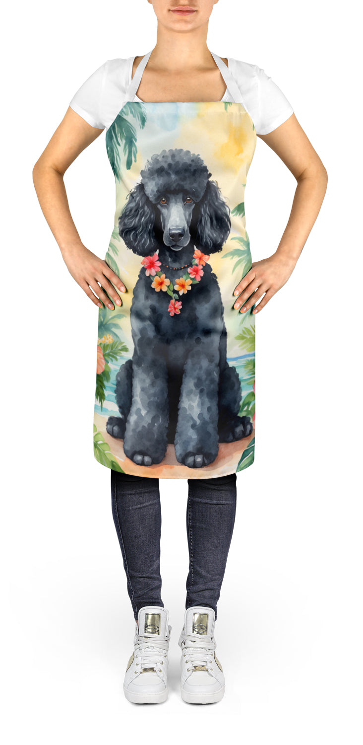 Black Poodle Luau Apron