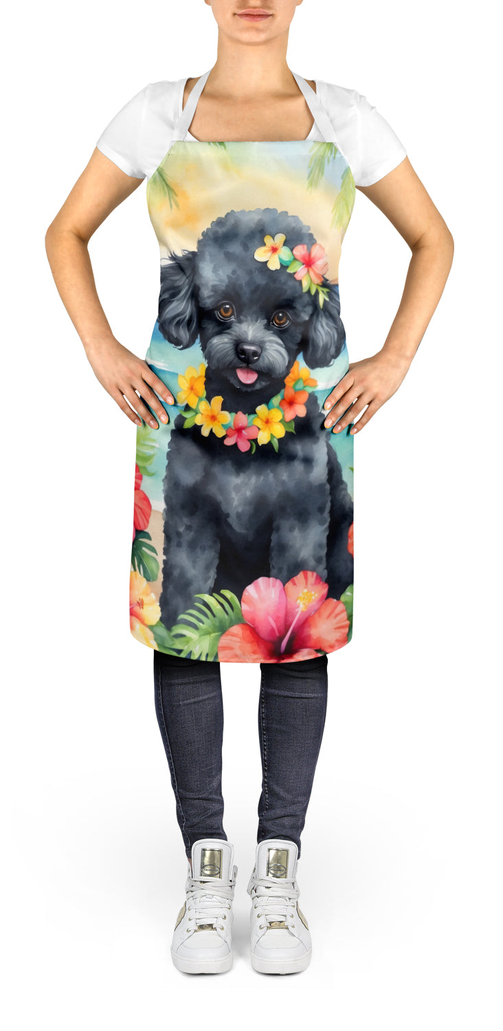 Black Poodle Luau Apron