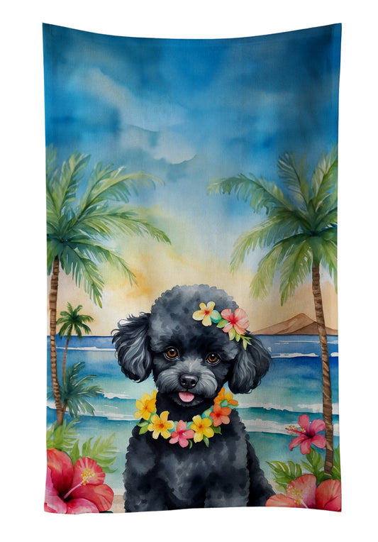 Buy this Black Poodle Luau Kitchen Towel