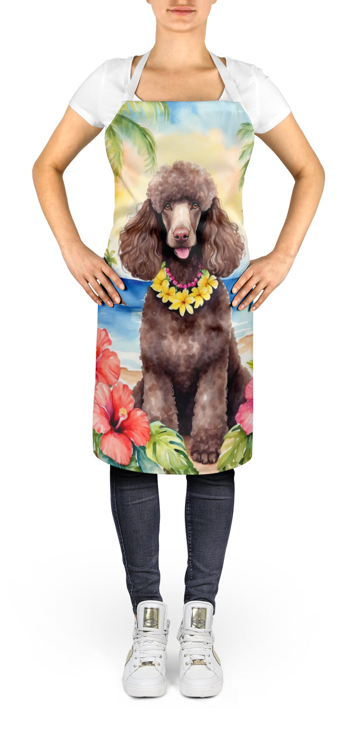 Chocolate Poodle Luau Apron