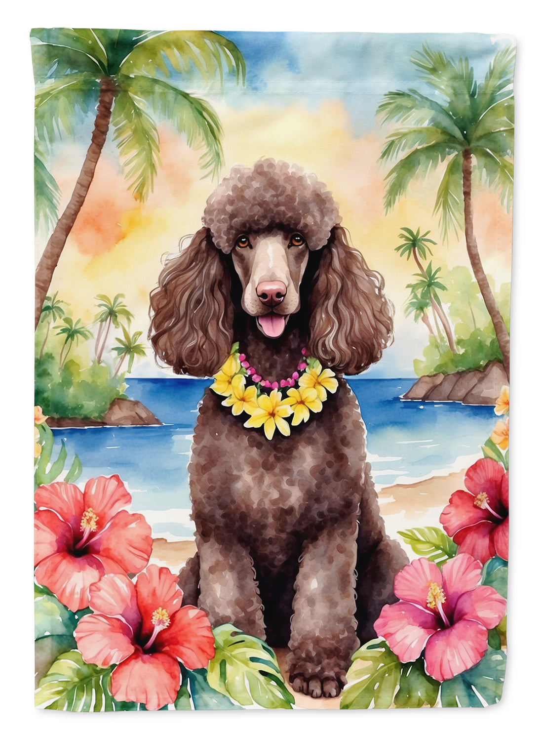 Buy this Chocolate Poodle Luau House Flag