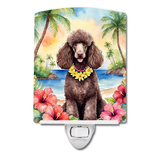 Buy this Chocolate Poodle Luau Ceramic Night Light