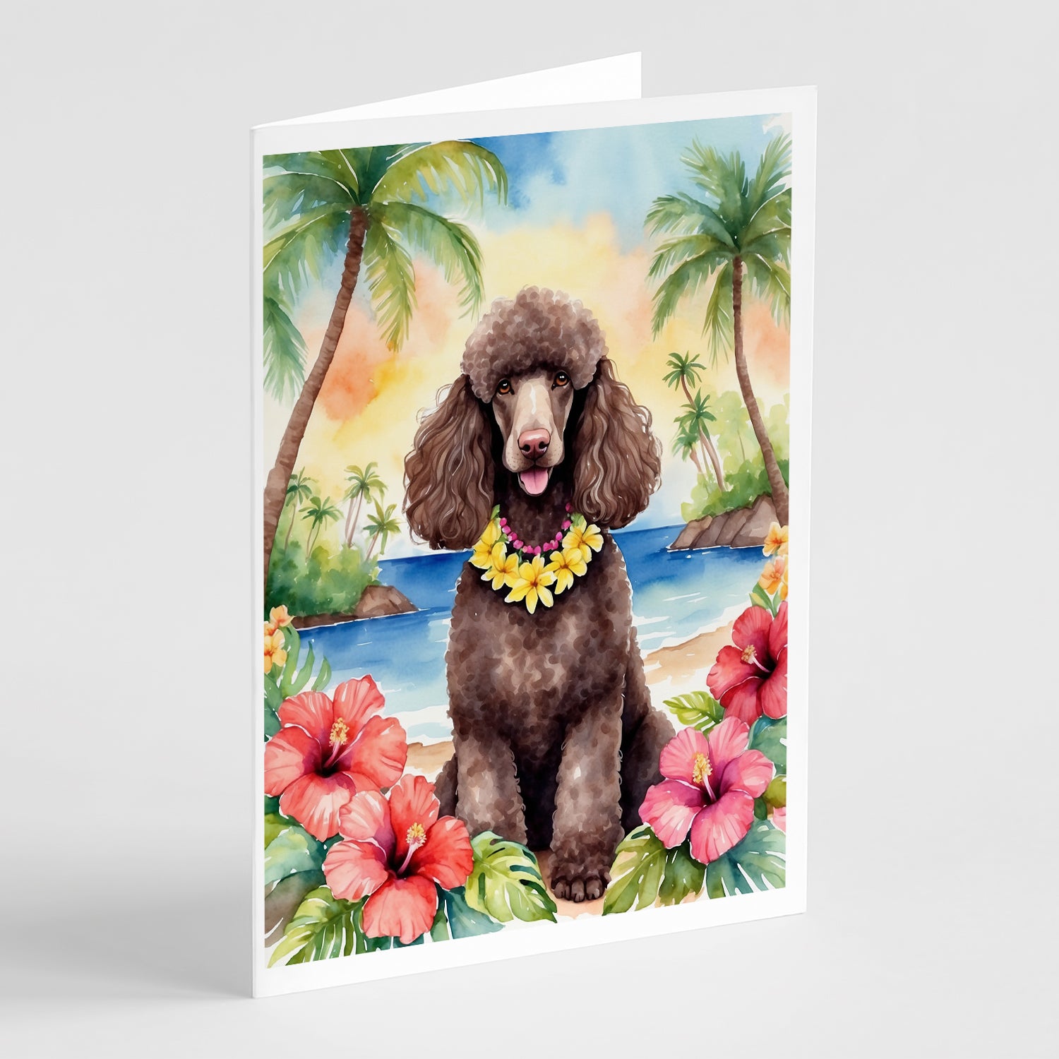 Buy this Chocolate Poodle Luau Greeting Cards Pack of 8