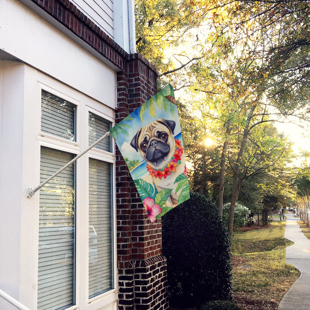 Pug Luau House Flag