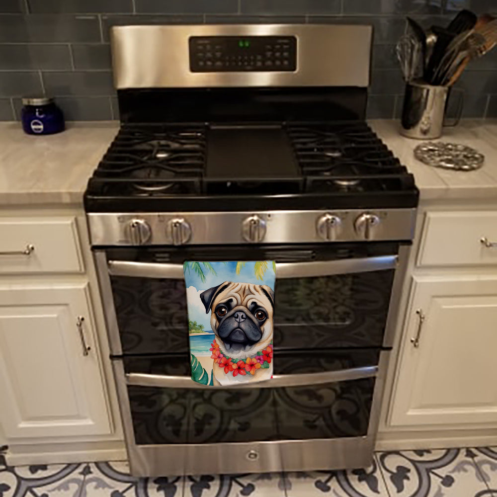 Pug Luau Kitchen Towel