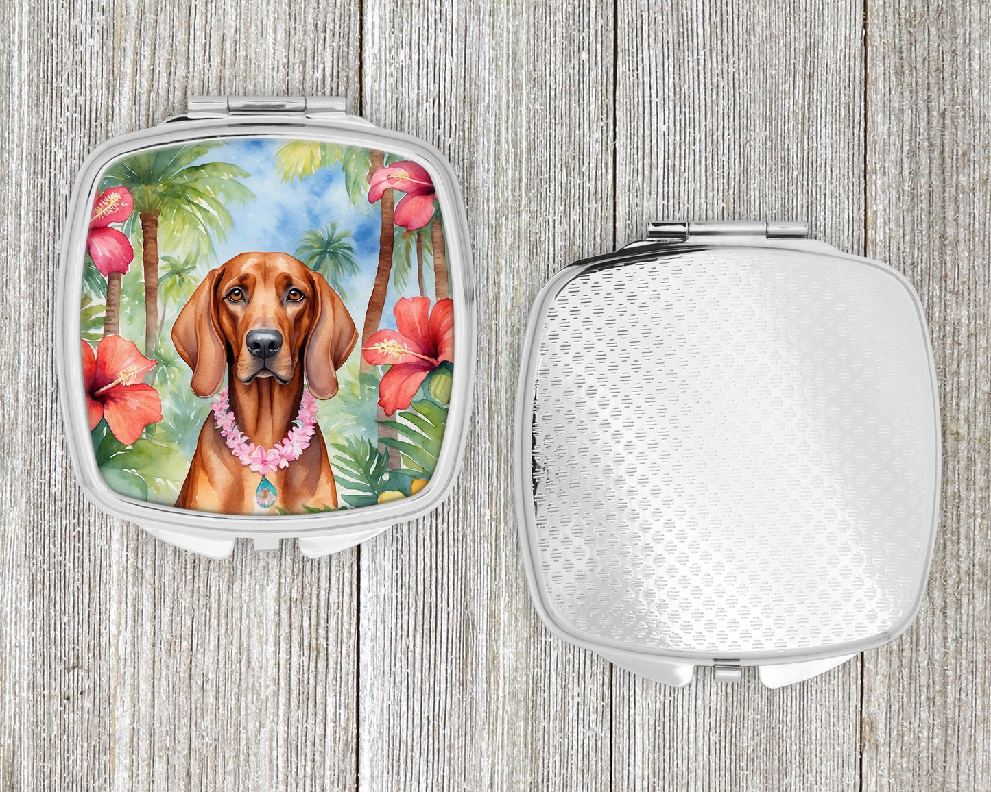 Redbone Coonhound Luau Compact Mirror