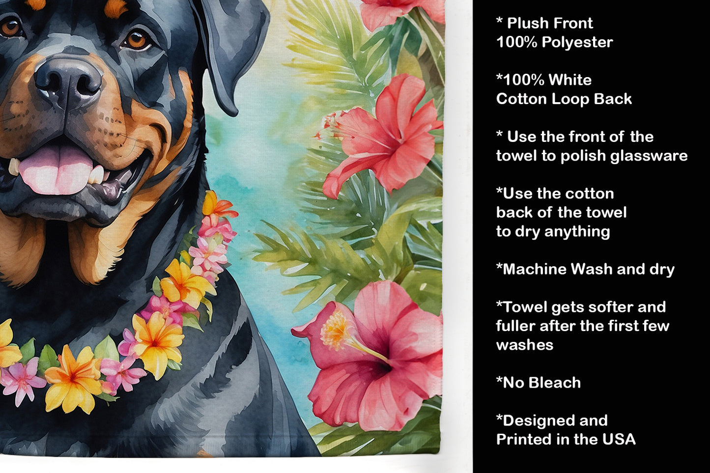 Rottweiler Luau Kitchen Towel