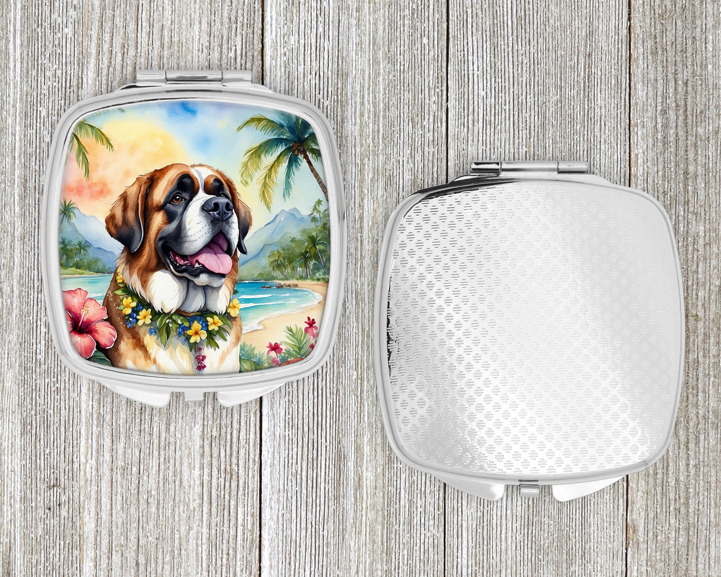 Saint Bernard Luau Compact Mirror