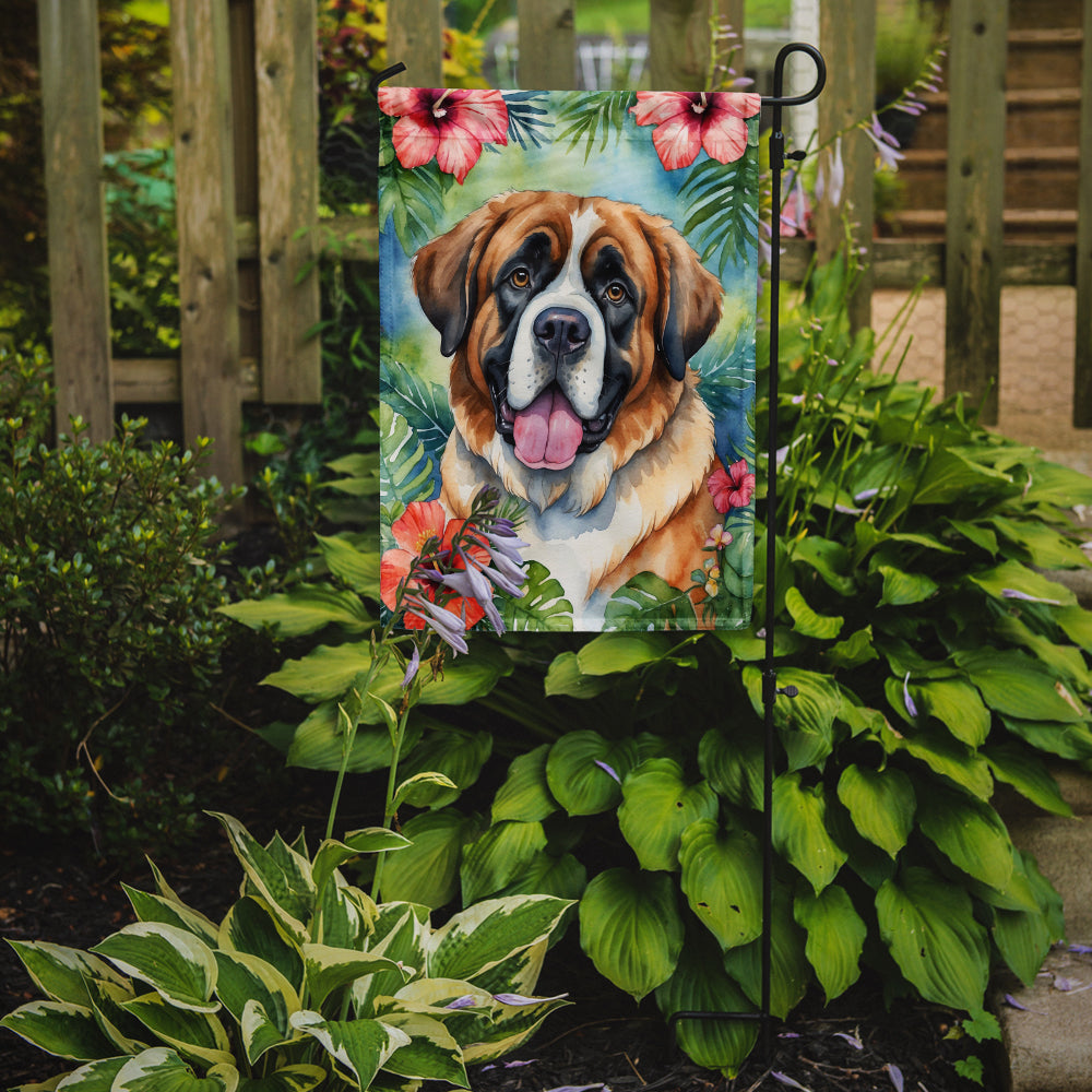 Saint Bernard Luau Garden Flag