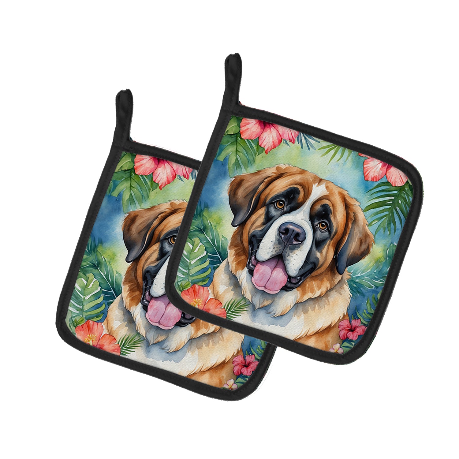 Buy this Saint Bernard Luau Pair of Pot Holders