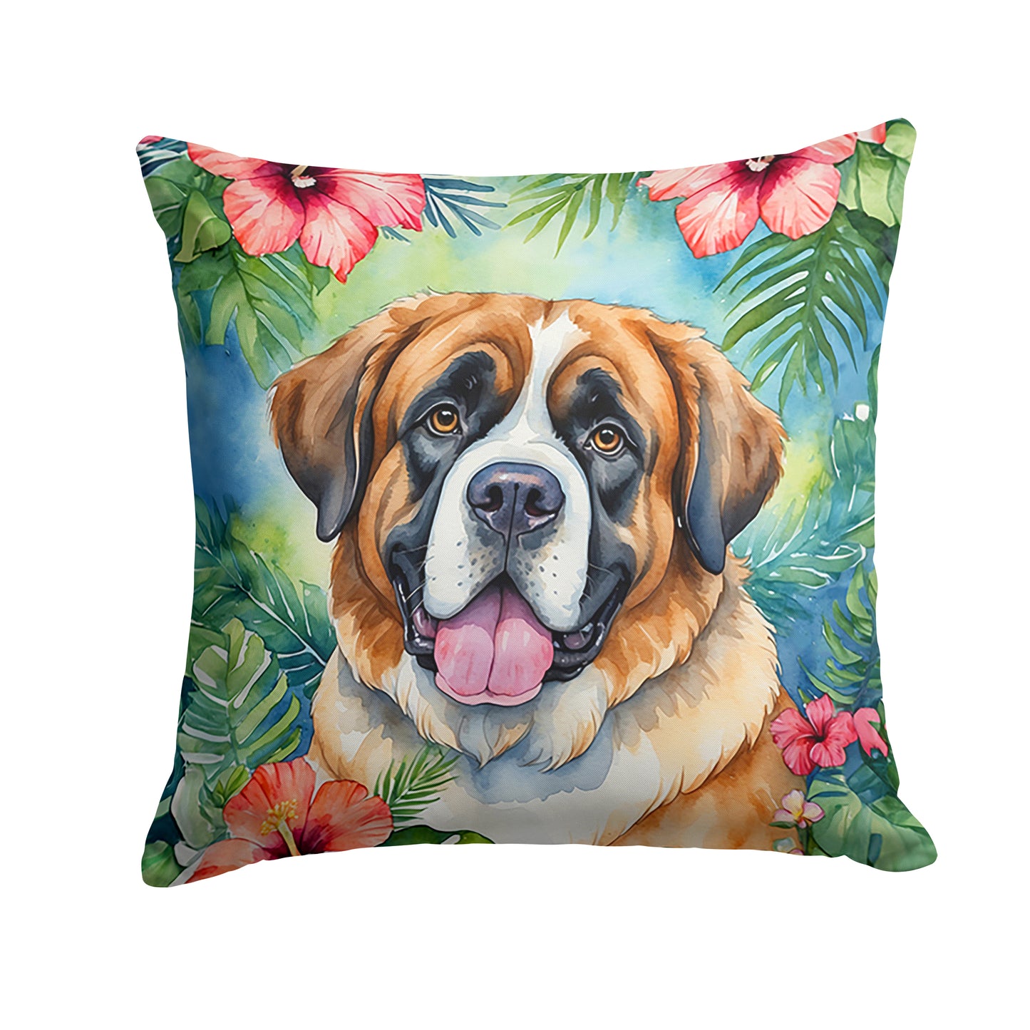 Buy this Saint Bernard Luau Throw Pillow