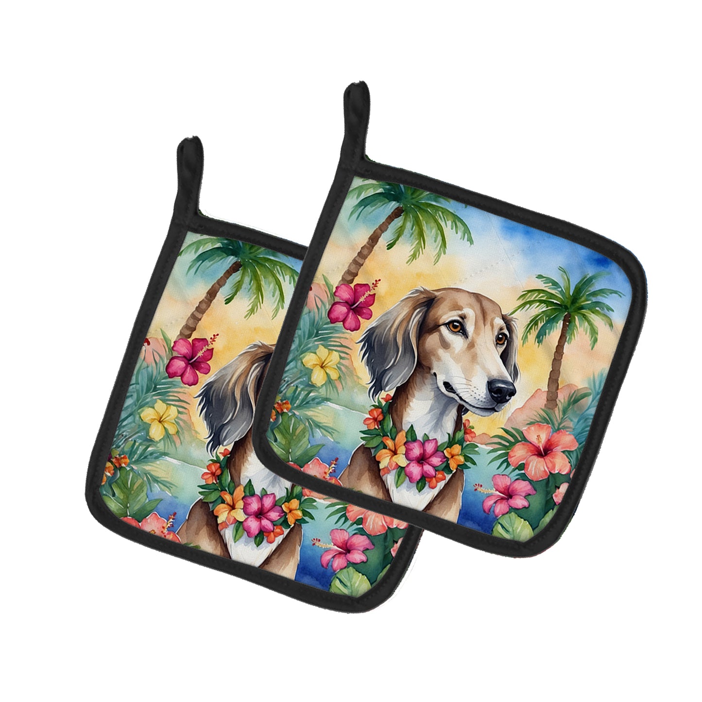 Buy this Saluki Luau Pair of Pot Holders