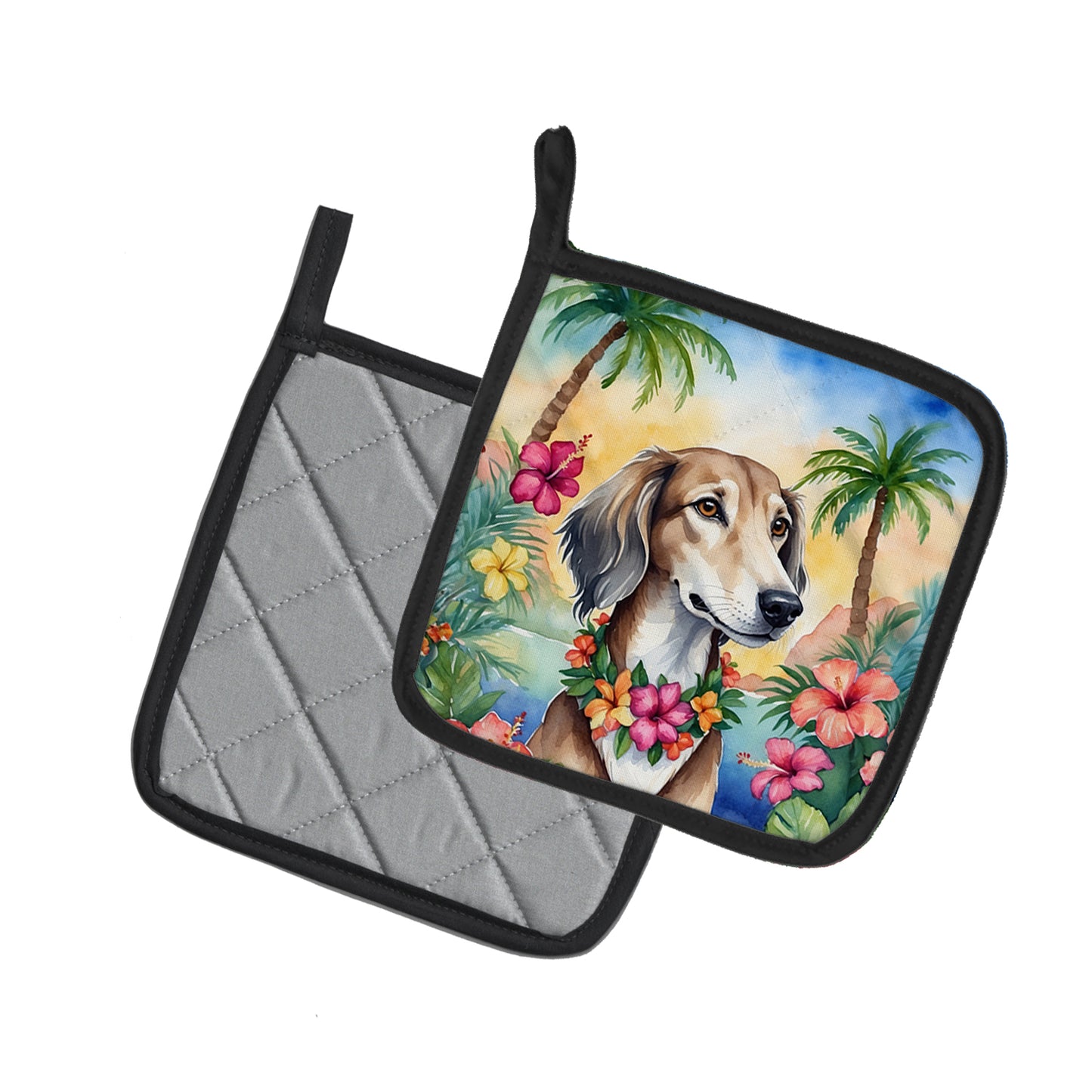 Saluki Luau Pair of Pot Holders