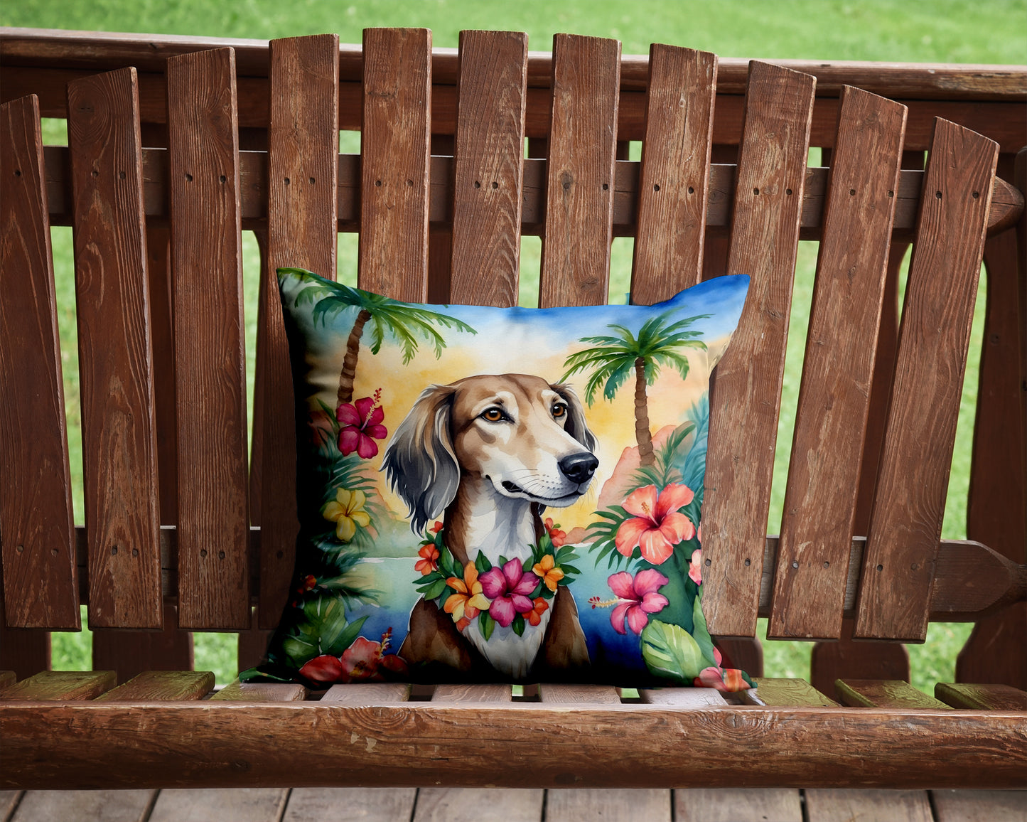 Saluki Luau Throw Pillow