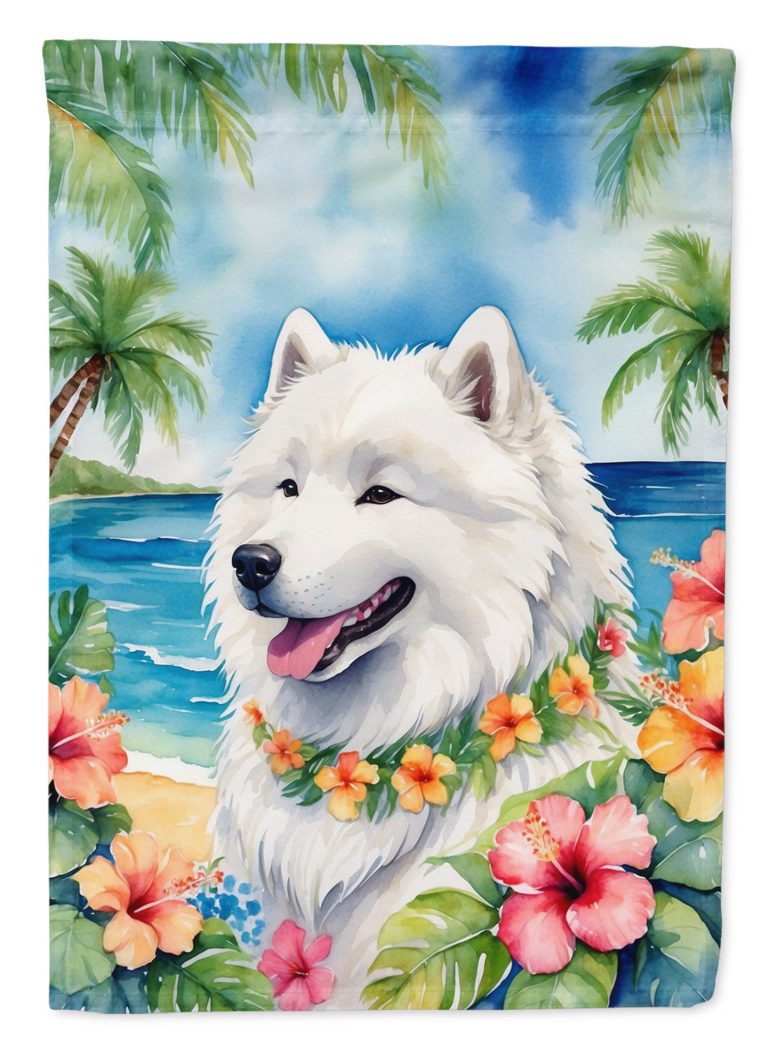 Buy this Samoyed Luau House Flag