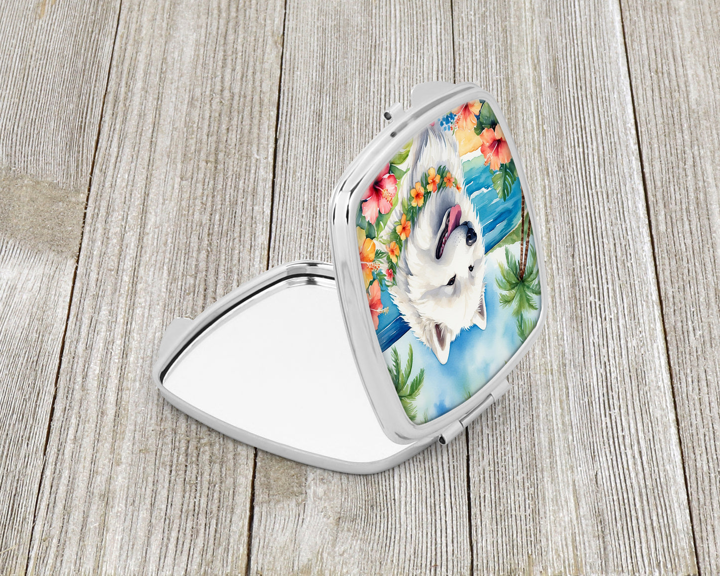 Samoyed Luau Compact Mirror