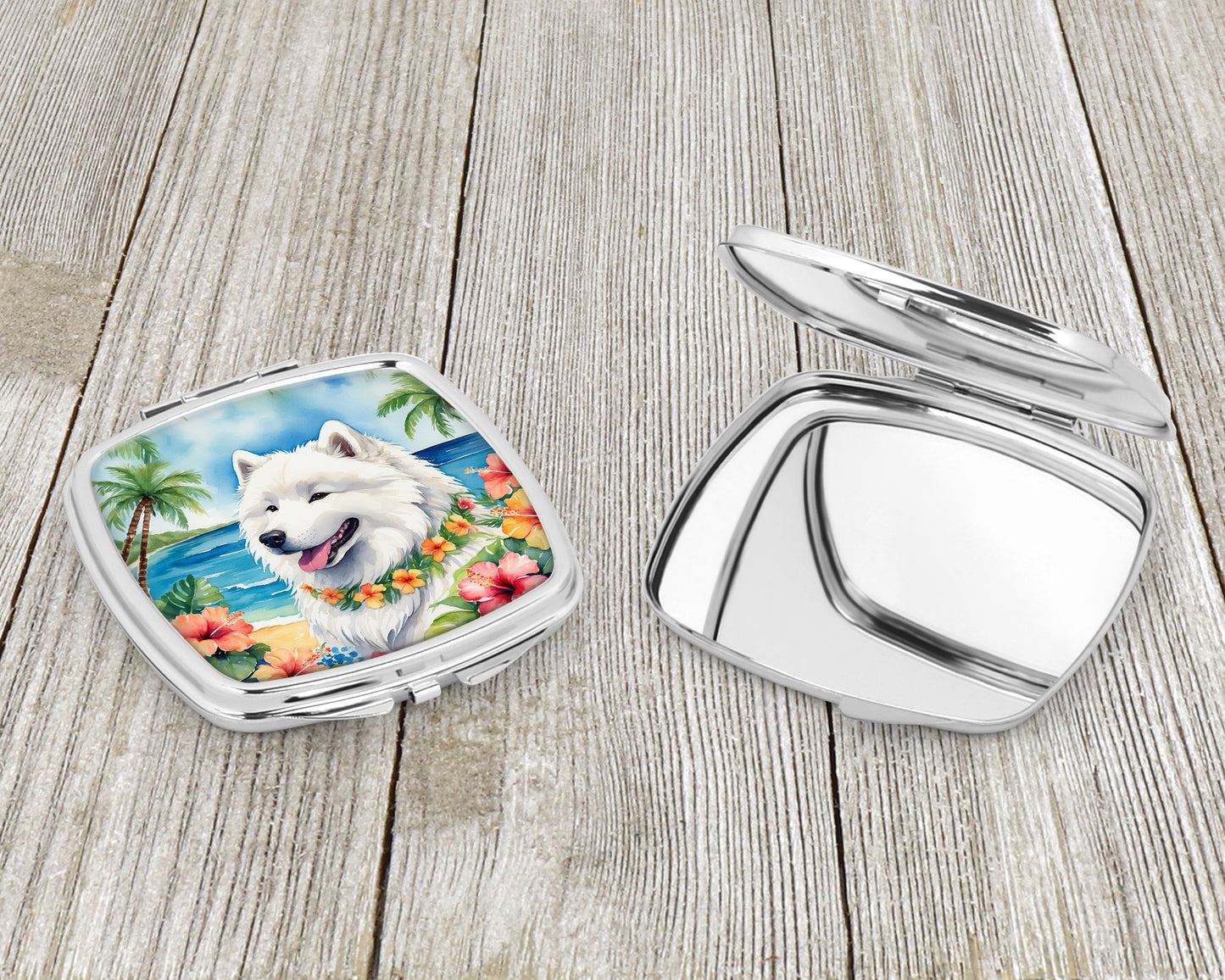 Samoyed Luau Compact Mirror