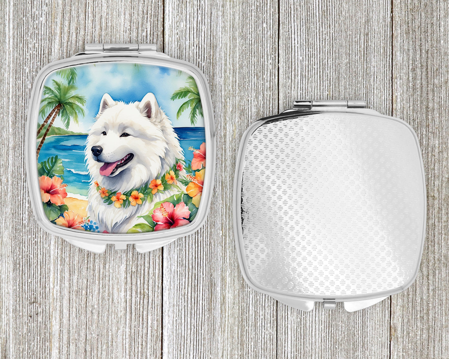 Samoyed Luau Compact Mirror