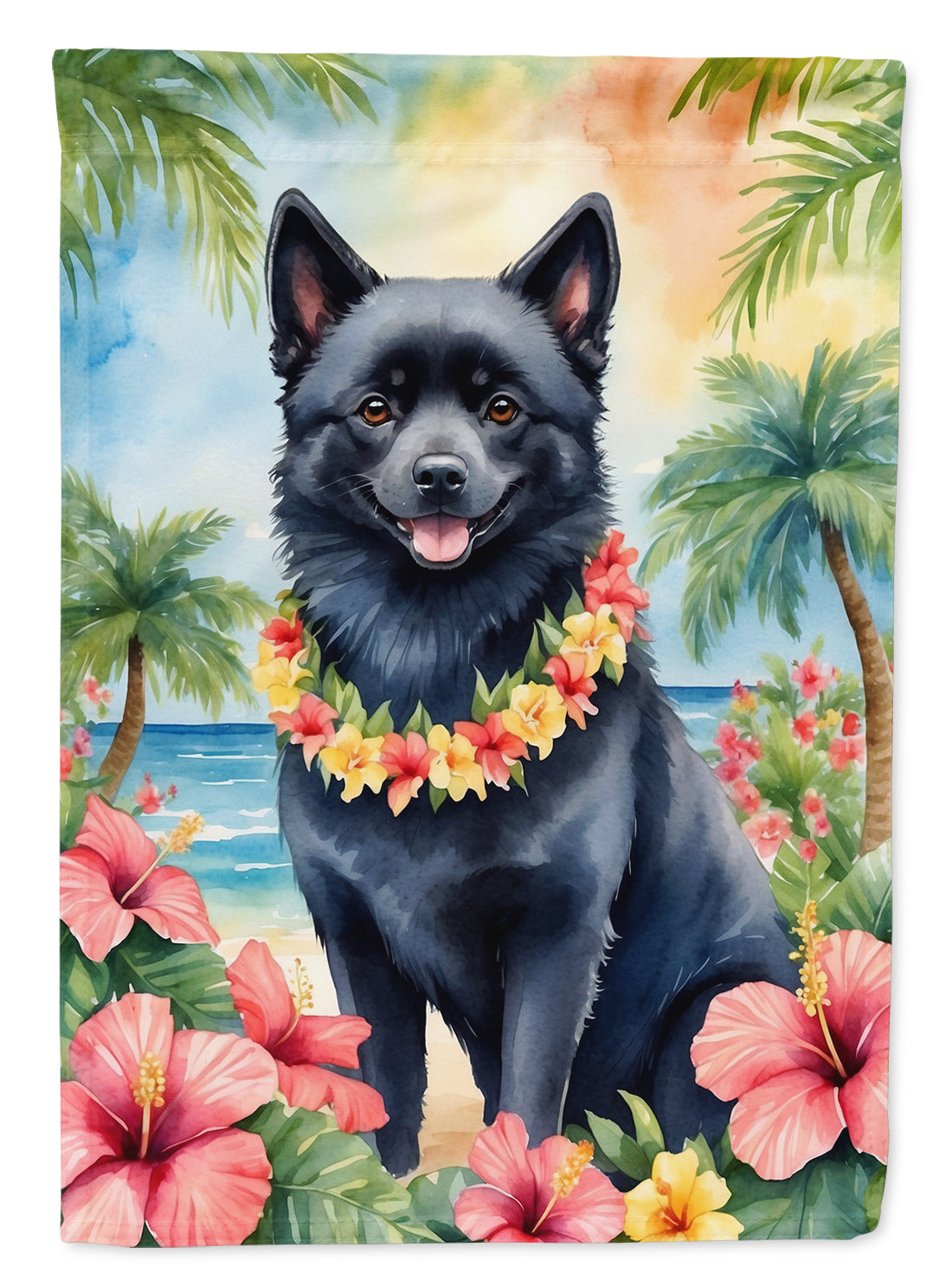 Buy this Schipperke Luau House Flag