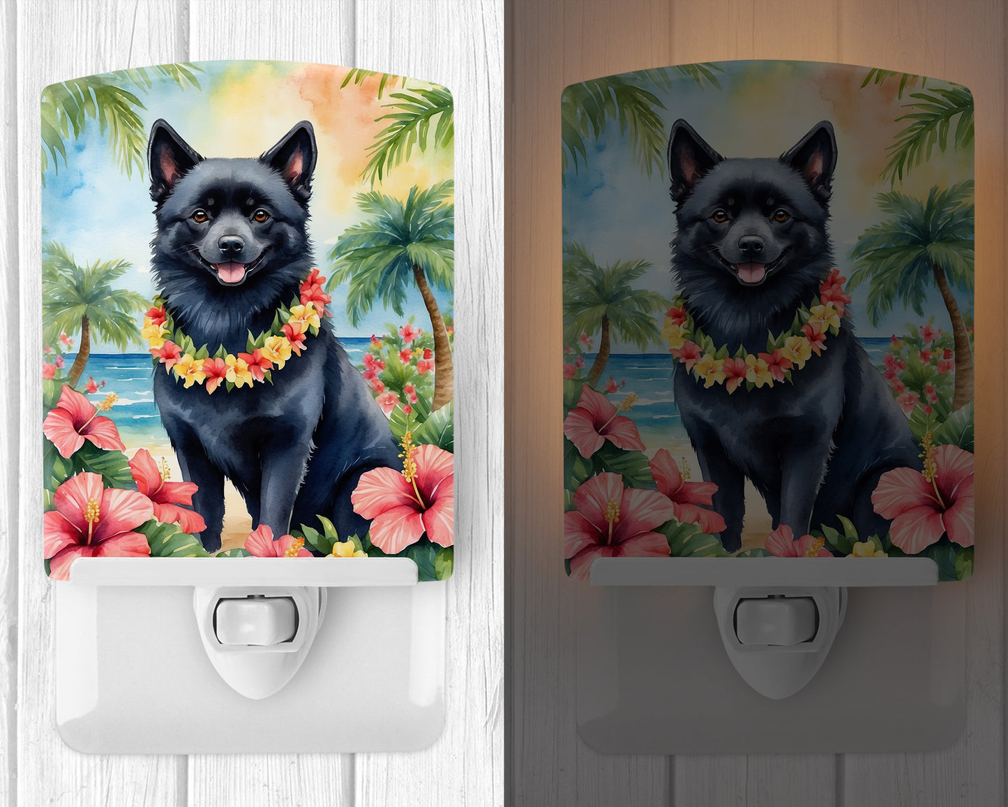 Schipperke Luau Ceramic Night Light