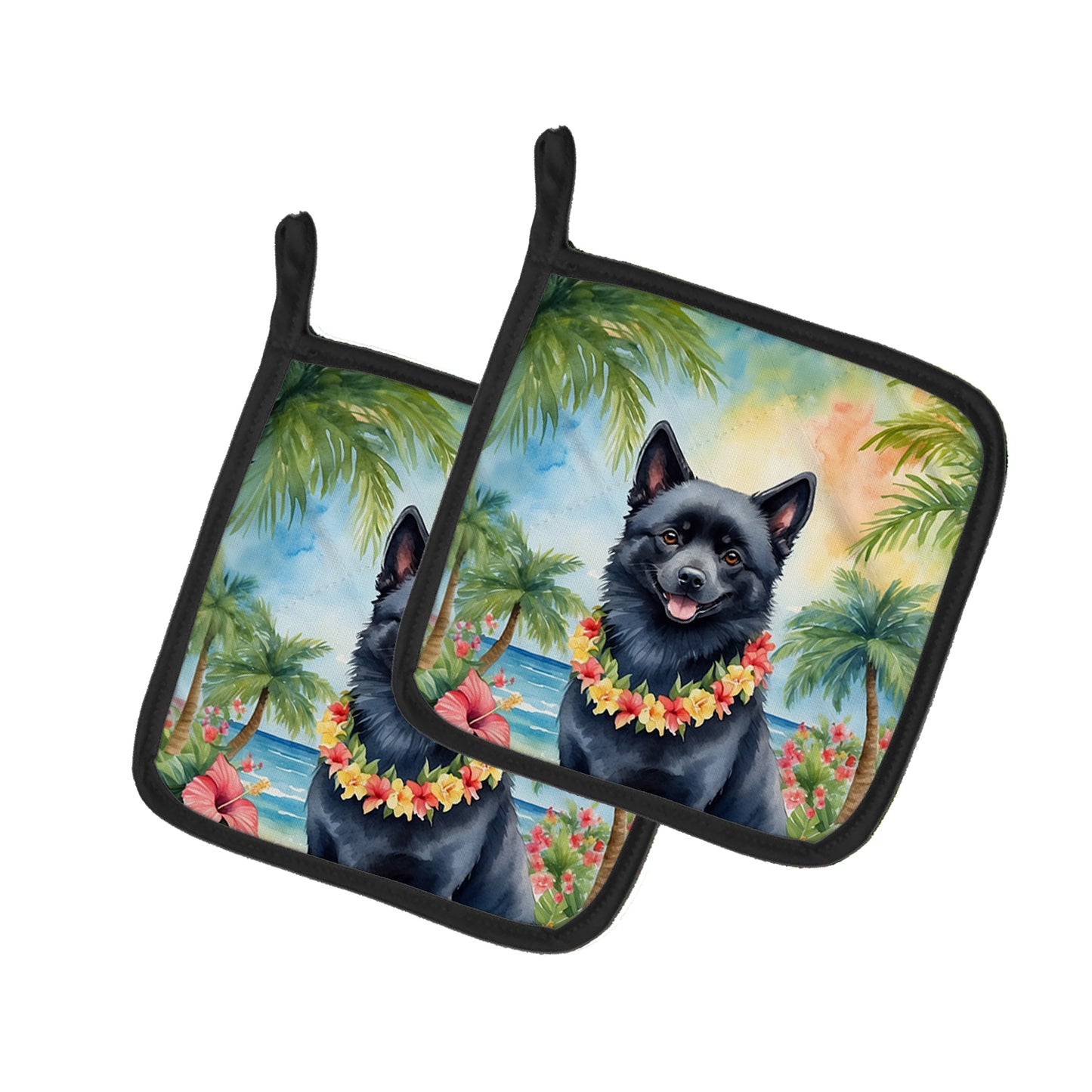 Buy this Schipperke Luau Pair of Pot Holders