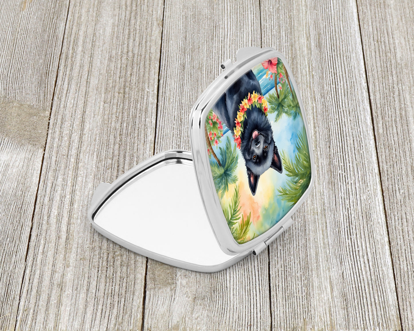 Schipperke Luau Compact Mirror